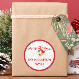 Kerst Jolly Sinterklaas Rood Plezier Merry Ronde Sticker