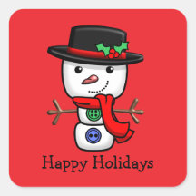 Kerst Jolly Snowman Stickers