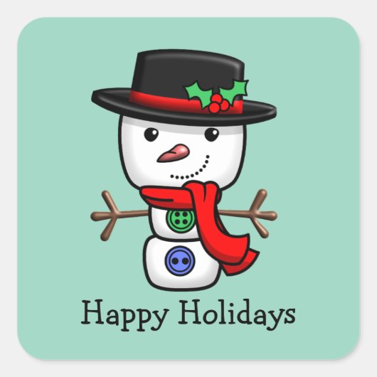 Kerst Jolly Snowman Stickers (Voorkant)