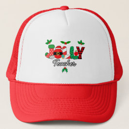 Kerst Jolly Teacher Trucker Hat Trucker Pet