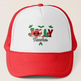 Kerst Jolly Teacher Trucker Hat Trucker Pet