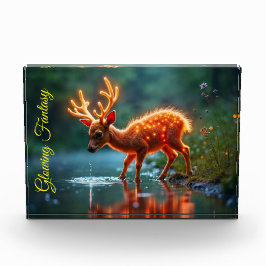 Kerst jonge herten stroom magische lichten fotoblokken