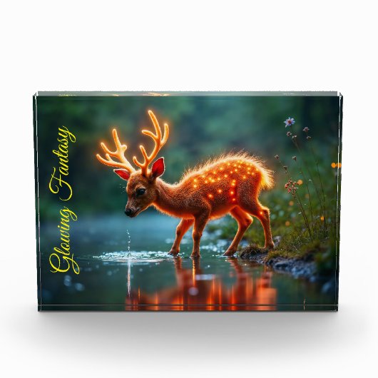 Kerst jonge herten stroom magische lichten fotoblokken (Voorkant)