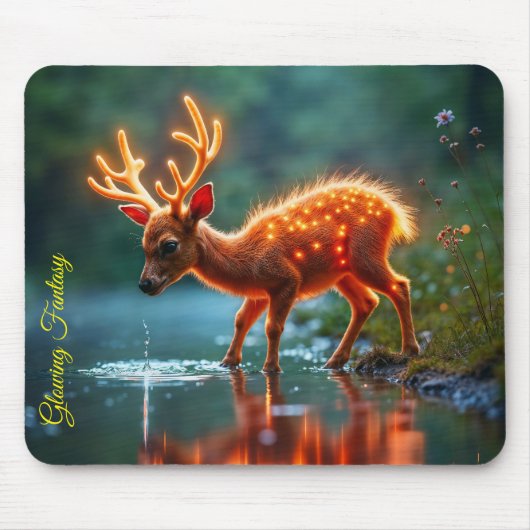 Kerst jonge herten stroom magische lichten muismat (Voorkant)