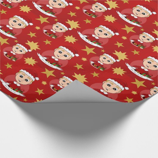Kerst jongenscartoon inpakpapier (Hoek)
