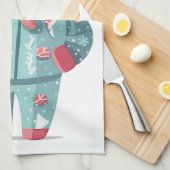Kerst Jongensgezicht Gepersonaliseerd  Theedoek (Quarter Fold)