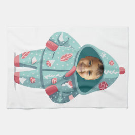 Kerst Jongensgezicht Gepersonaliseerd  Theedoek