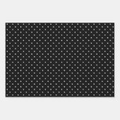 Kerst Jouw naam, Holly, Zwarte & Witte Stippen Inpakpapier Vel (Voorkant 3)
