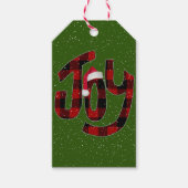 Kerst Joy Buffalo Plaid Cadeaulabel (Voorkant)