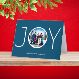 Kerst Joy Foto Blauw Persoonlijk Feestdagen Kaart