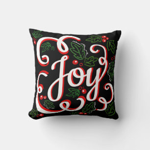Kerst Joy Holly Berries & Leaves Kussen