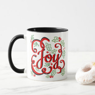 Kerst Joy Holly Berries & Leaves Mok