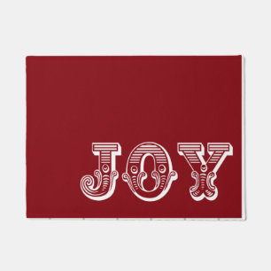 Kerst Joy Red Background Holiday Doormat Deurmat
