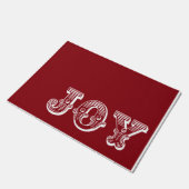 Kerst Joy Red Background Holiday Doormat Deurmat (Schuin)