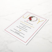 Kerst Joy Red Foliage Wreate Folie Uitnodiging (Gedraaid)