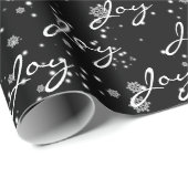 Kerst JOY tekst in sneeuwvlokken   Cadeaupapier (Rol Hoek)