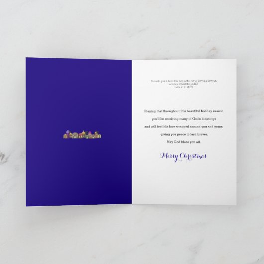 Kerst, Joy to World, Christelijk, Bethlehem Star Feestdagen Kaart (Binnen)