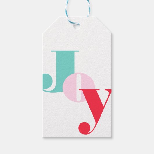 Kerst Joy typografie Cadeau Labels Cadeaulabel (Voorkant)