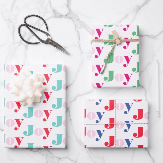 Kerst Joy typografie Inpakpapier Vel (Voorkant)