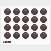Kerst Joyeux Noel Snowflake Rood Retouradres Ronde Sticker (Vel)