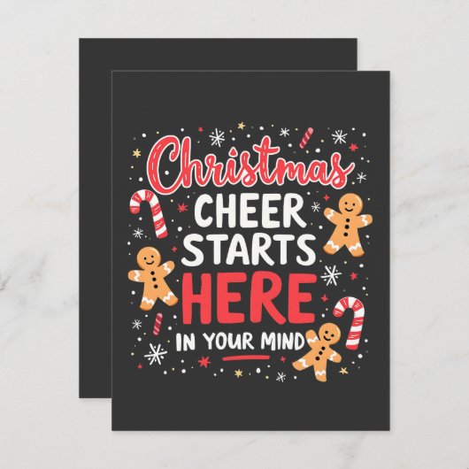 Kerst juichen begint hier geestelijke gezondheid b save the date (Voorkant / Achterkant)