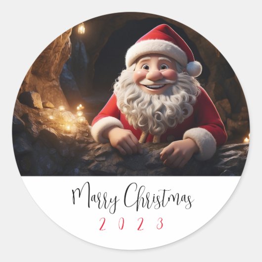 Kerst juichen: De besparingen uitpakken! FEESTELIJ Ronde Sticker (Voorkant)