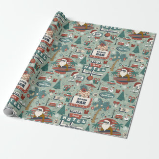 kerst juli route 25 strand tropische zwarte kerstm cadeaupapier