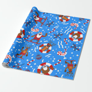 Kerst Juli Skater Black Santa Skateboard Cadeaupapier