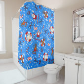 Kerst Juli Skater Santa Claus Skateboard Douchegordijn (In situ)