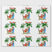 kerst juli tropische santa claus cadeaupapier (Vlak)
