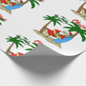 kerst juli tropische santa claus cadeaupapier (Hoek)