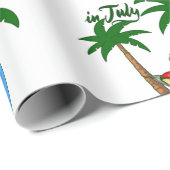 kerst juli tropische santa claus cadeaupapier (Rol Hoek)