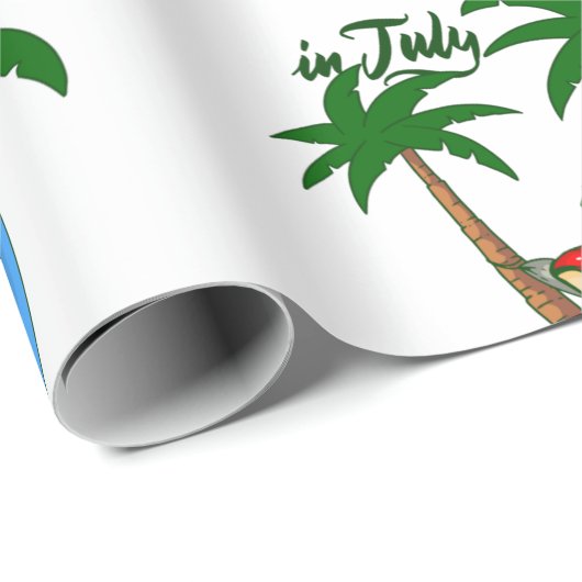 kerst juli tropische santa claus cadeaupapier (Rol Hoek)