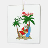 kerst juli tropische santa claus keramisch ornament (Links)