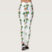 kerst juli tropische santa claus leggings (Achterkant)