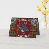 Kerst Junco Vogel   Kaart (Gele Bloem)