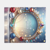 Kerst Juwelen Frame Fleece Deken (Voorkant (Horizontaal))