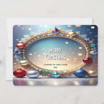 Kerst Juwelen Frame Vakantiekaart
