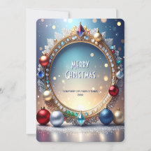 Kerst Juwelen Frame Vakantiekaart