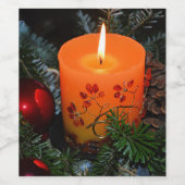 Kerst Kaars Arrangement Wijn Etiket (Enkel label)