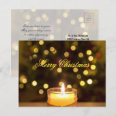 Kerst Kaars Bericht Mail Adres Feestdagenkaart (Voorkant / Achterkant)