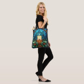 Kerst Kaars Glas in lood Tote Bag (Op model)