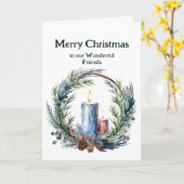 Kerst Kaars Krans Vrienden Kaart (Gele Bloem)