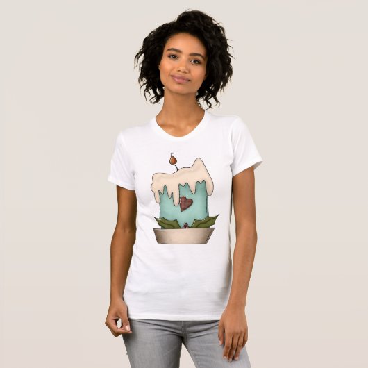 Kerst Kaars Vrouwen T-shirt (Voorkant volledig)