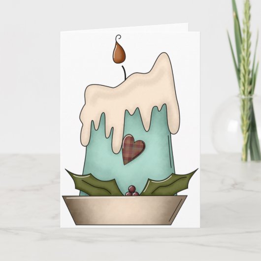 Kerst Kaars Wenskaarten Feestdagen Kaart (Voorkant)