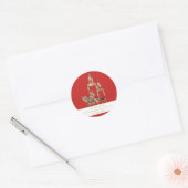 Kerst Kaarsen Holly Rood en Wit Goud Script Ronde Sticker (Envelop)