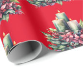 Kerst kaarsen inpakpapier (Rol Hoek)