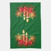 Kerst Kaarsen Keuken Handdoek (Verticaal)
