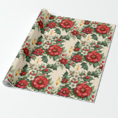 Kerst kaarslicht in bloemen cadeaupapier (Uitgerold)