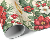 Kerst kaarslicht in bloemen cadeaupapier (Rol Hoek)